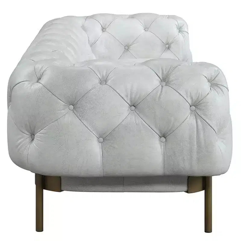 Canapés Ragle 96" en cuir pleine fleur blanc vieilli - Acme Furniture