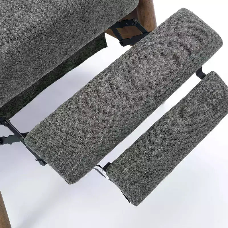Fauteuil inclinable à poussoir Comfort Pointe Soren Charcoal : Polyester rembourré, cadre en bois, remplissage en mousse, nettoyage des taches