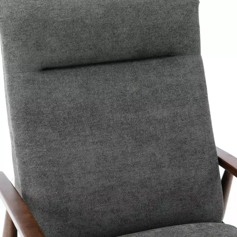 Fauteuil inclinable à poussoir Comfort Pointe Soren Charcoal : Polyester rembourré, cadre en bois, remplissage en mousse, nettoyage des taches