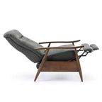 Fauteuil inclinable à poussoir Comfort Pointe Soren Charcoal : Polyester rembourré, cadre en bois, remplissage en mousse, nettoyage des taches
