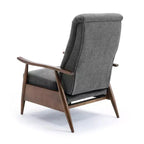 Fauteuil inclinable à poussoir Comfort Pointe Soren Charcoal : Polyester rembourré, cadre en bois, remplissage en mousse, nettoyage des taches