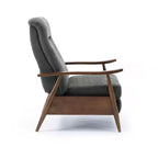 Fauteuil inclinable à poussoir Comfort Pointe Soren Charcoal : Polyester rembourré, cadre en bois, remplissage en mousse, nettoyage des taches