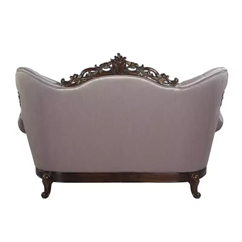 Canapé Benbek 70 po Acme Furniture, tissu et finition chêne antique : capitonné, 3 places, revêtement en cuir