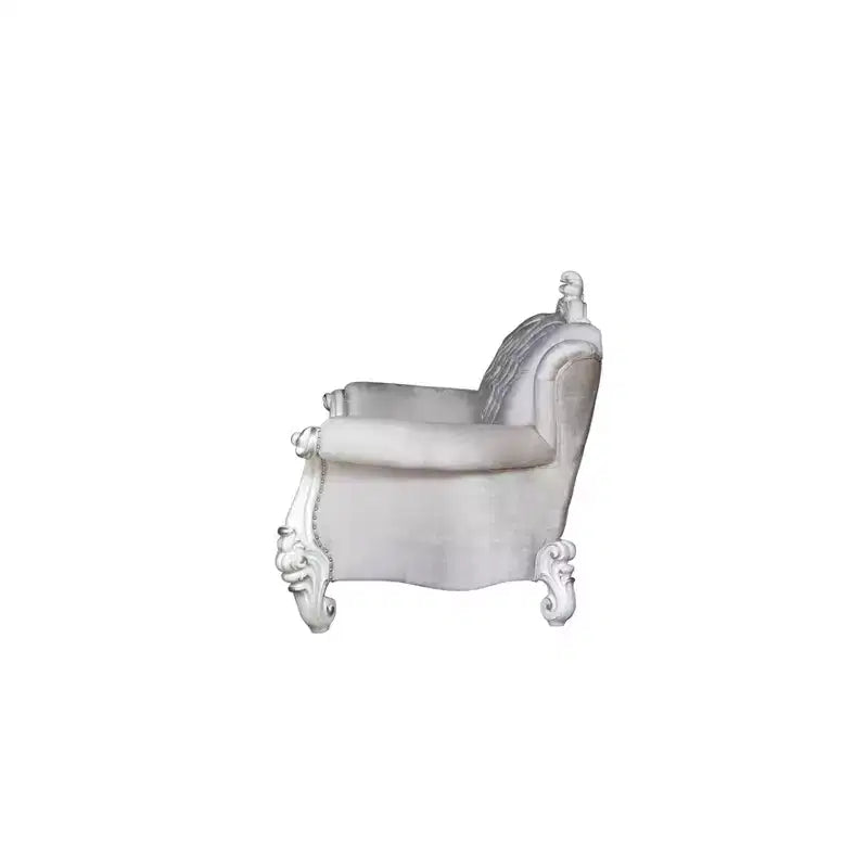 Canapé Versailles Acme Furniture Tissu ivoire/Fini blanc cassé