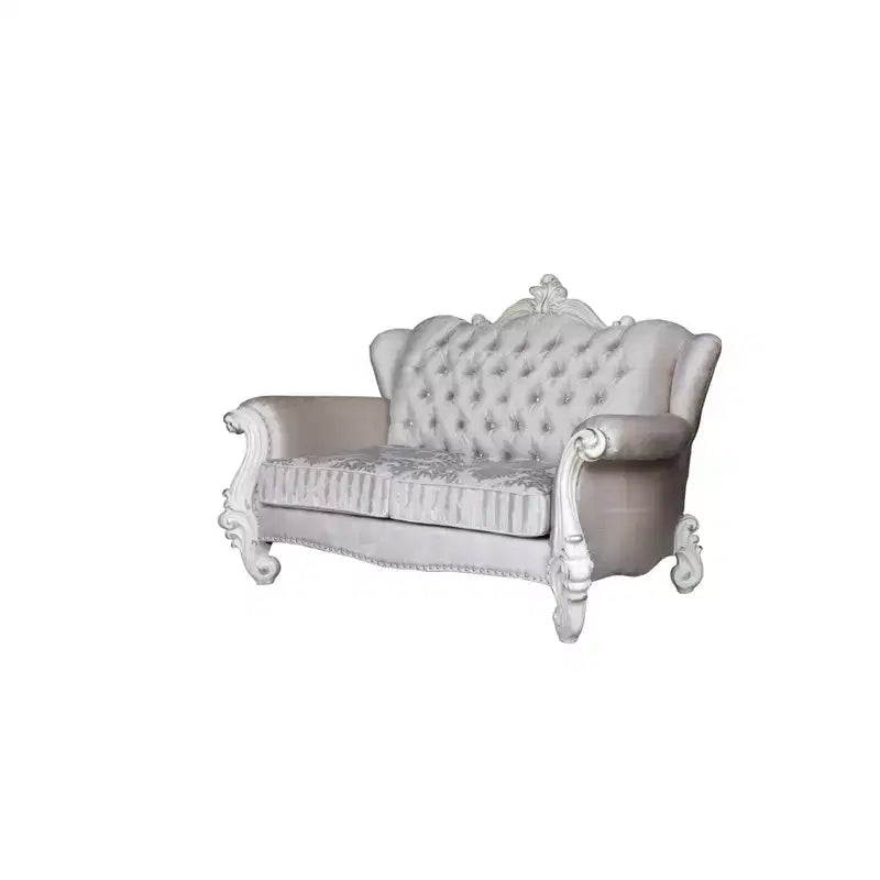 Canapé Versailles Acme Furniture Tissu ivoire/Fini blanc cassé