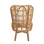 bali & pari Nagoya Chaise longue haute en rotin : Accent bohème, pieds en bois de teck, mobilier de salon