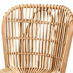 bali & pari Nagoya Chaise longue haute en rotin : Accent bohème, pieds en bois de teck, mobilier de salon
