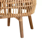 bali & pari Nagoya Chaise longue haute en rotin : Accent bohème, pieds en bois de teck, mobilier de salon