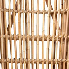 bali & pari Nagoya Chaise longue haute en rotin : Accent bohème, pieds en bois de teck, mobilier de salon