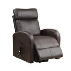 42" Ricardo PU Leather Power Recliner Brown - Acme Furniture: Swivel, Rocker, Massage Features