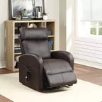 Fauteuil inclinable électrique 42 po Ricardo en similicuir brun - Acme Furniture : pivotant, à bascule, fonctions de massage
