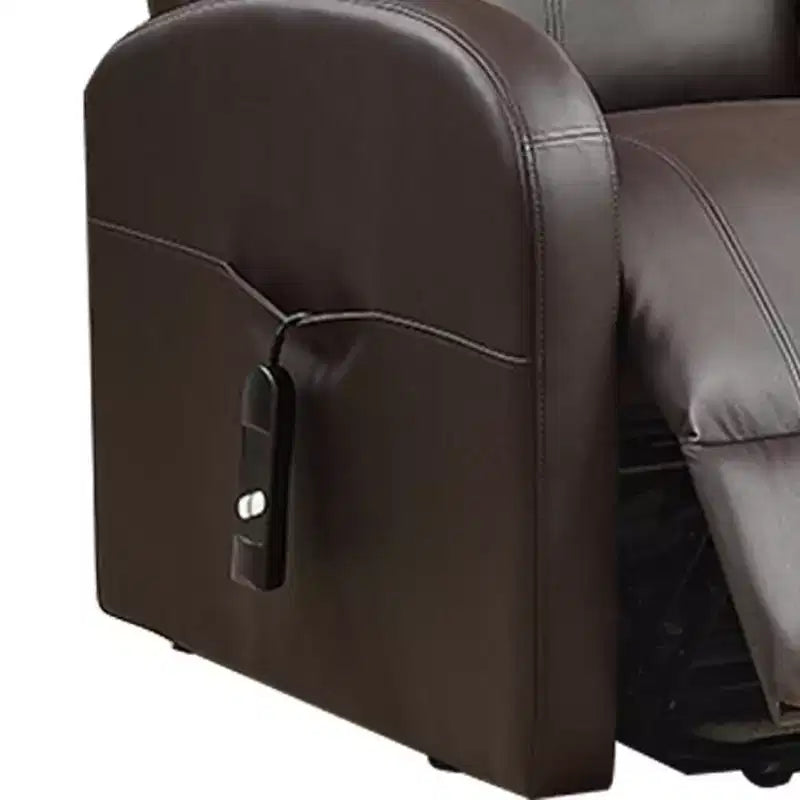 Fauteuil inclinable électrique 42 po Ricardo en similicuir brun - Acme Furniture : pivotant, à bascule, fonctions de massage