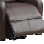 Fauteuil inclinable électrique 42 po Ricardo en similicuir brun - Acme Furniture : pivotant, à bascule, fonctions de massage