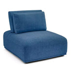 MAISON : Intérieur + Extérieur Fauteuil sans accoudoirs modulaire moderne Povoa en chenille avec dossier extensible Bleu