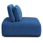 MAISON : Intérieur + Extérieur Fauteuil sans accoudoirs modulaire moderne Povoa en chenille avec dossier extensible Bleu