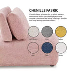 MAISON : Intérieur + Extérieur Fauteuil sans accoudoirs modulaire moderne Povoa en chenille avec dossier extensible Bleu