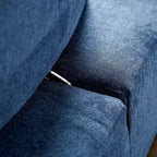 MAISON : Intérieur + Extérieur Fauteuil sans accoudoirs modulaire moderne Povoa en chenille avec dossier extensible Bleu