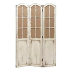 Farmhouse Wood Room Divider Screen Beige - Olivia & May