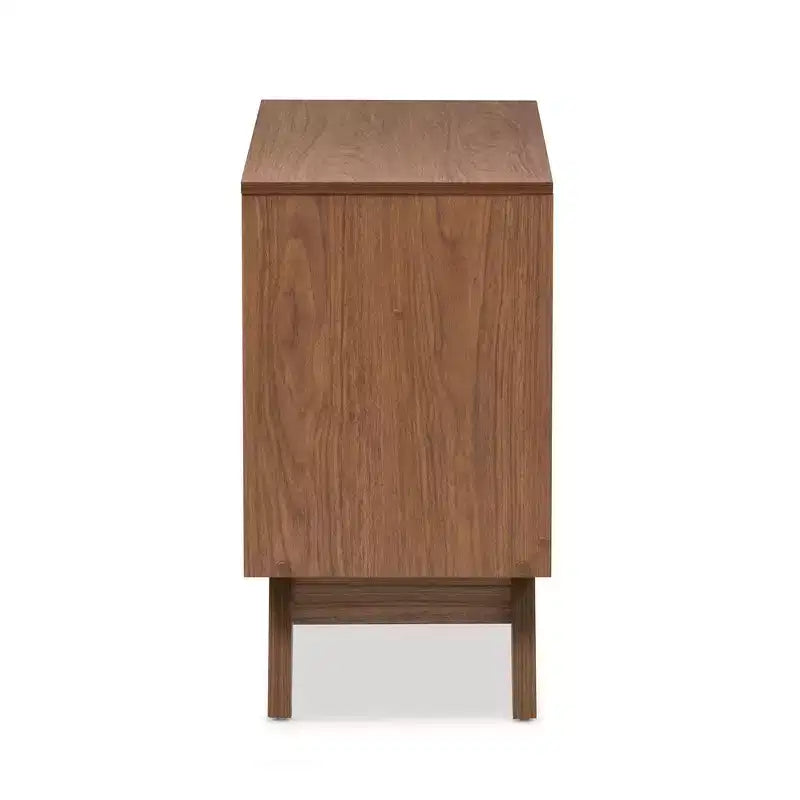 Hildon Commode de rangement moderne du milieu du siècle à 3 tiroirs en bois Brun - Baxton Studio : Finition Noyer, Design Rétro
