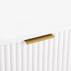 Manhattan Comfort Dumbo Table de Nuit avec Tiroir Blanc : Table de Chevet Moderne, Glissières Métalliques, Étagère de Rangement