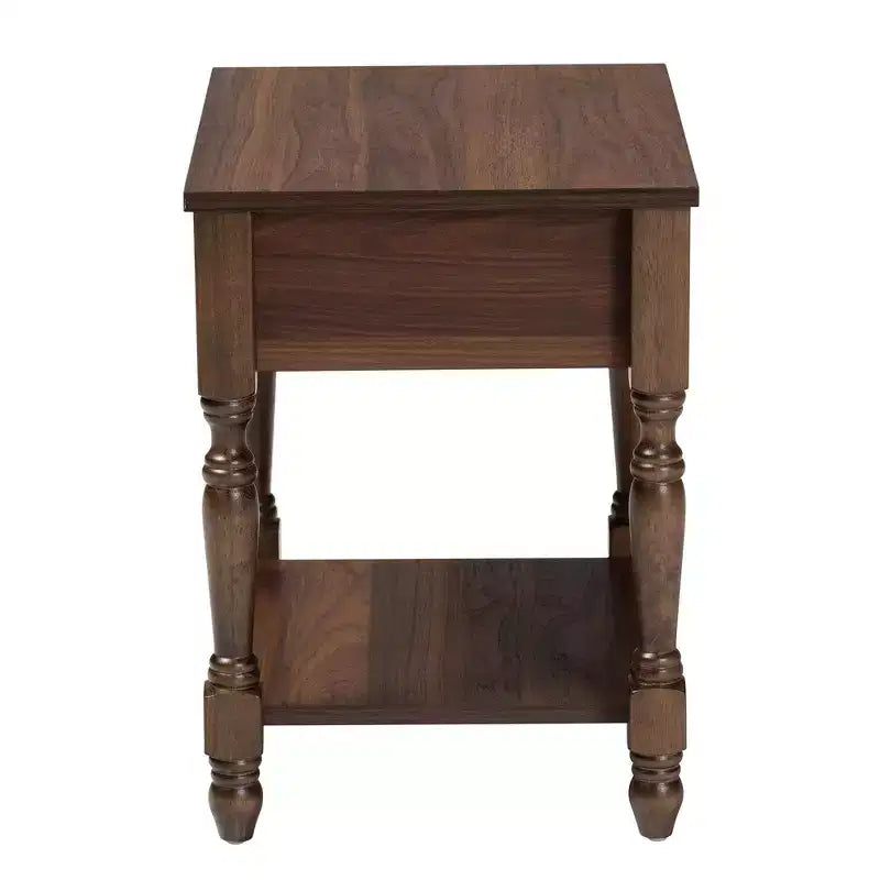Table de chevet Roden de Baxton Studio avec rotin, brun foncé