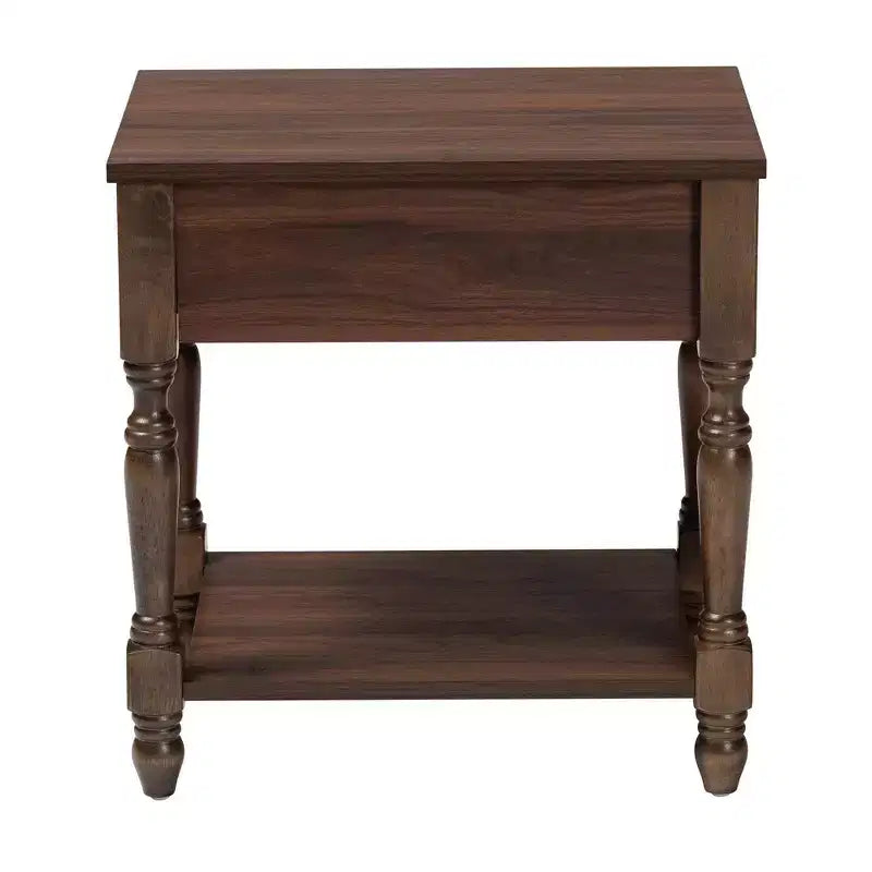 Table de chevet Roden de Baxton Studio avec rotin, brun foncé