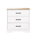 Prepac Rustic Ridge Farmhouse 3 Drawer Nightstand White/Oak