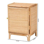 bali & pari Kiara Table de chevet en rotin naturel Naturel