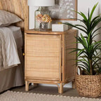 bali & pari Kiara Table de chevet en rotin naturel Naturel