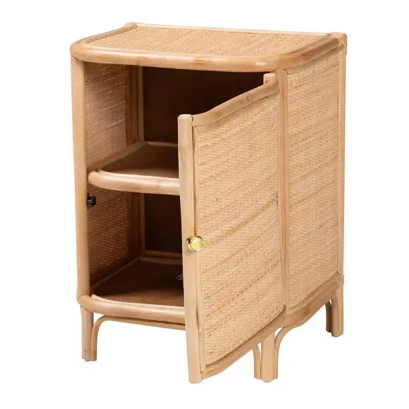 bali & pari Kiara Table de chevet en rotin naturel Naturel