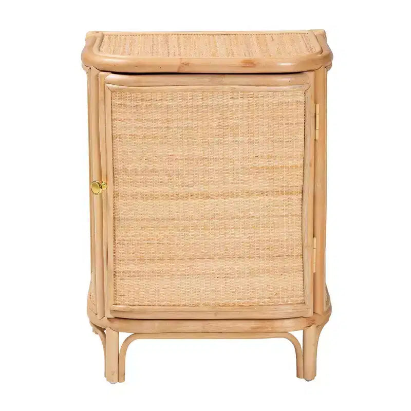 bali & pari Kiara Table de chevet en rotin naturel Naturel