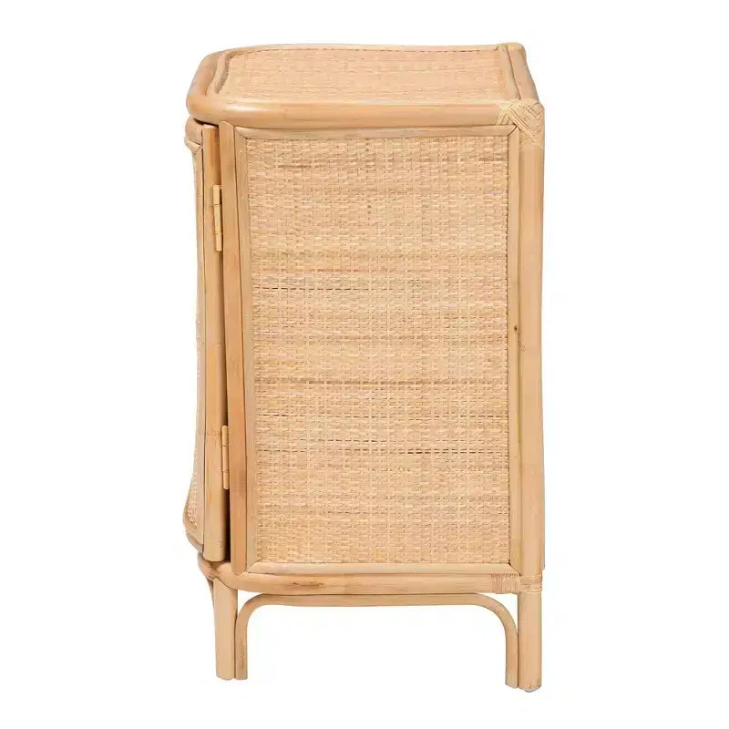 bali & pari Kiara Table de chevet en rotin naturel Naturel