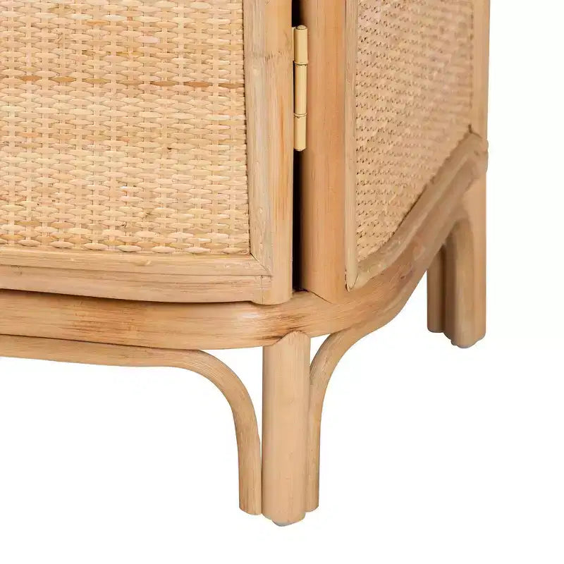bali & pari Kiara Table de chevet en rotin naturel Naturel