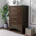 Melonnes 5 Drawer Chest Walnut - HOMES: Inside + Out: Contemporary Bedroom Storage, 48" Height