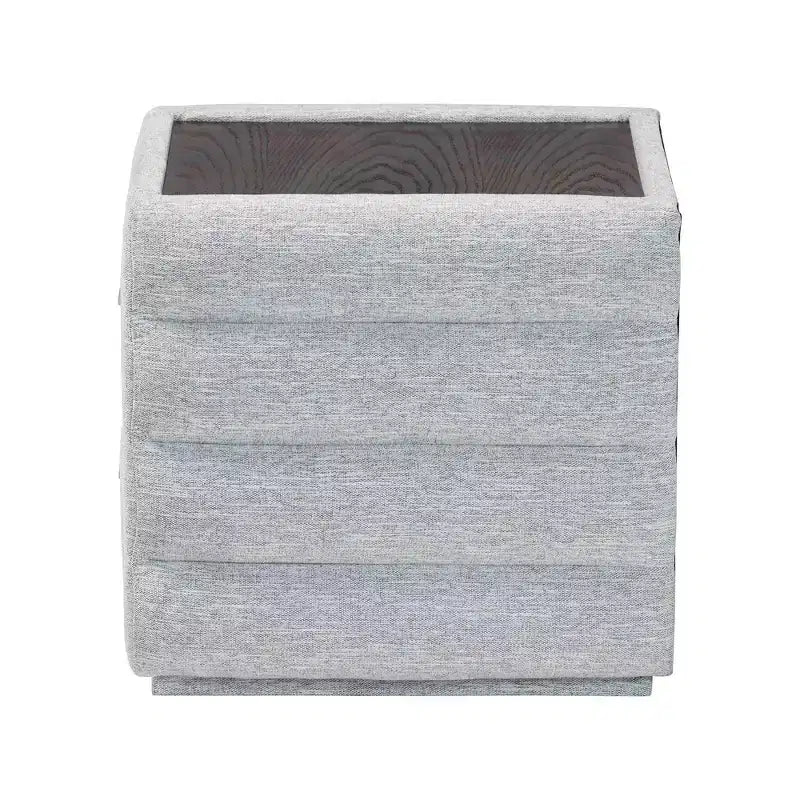 Table de chevet Baxton Studio Cadmus en tissu capitonné avec 2 tiroirs, gris clair