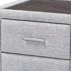 Table de chevet Baxton Studio Cadmus en tissu capitonné avec 2 tiroirs, gris clair