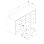 Commode double 6 tiroirs chêne gris Tassio South Shore