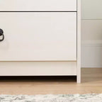 Commode double 6 tiroirs Plenny de South Shore : Blanc délavé/Chêne vieilli, quincaillerie anti-basculement, finition laminée, 52 po de largeur
