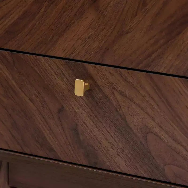 Baxton Studio Markell Table de chevet en bois à 2 tiroirs, brun noyer : Meuble de chevet élégant, panneaux de particules de bois MDF