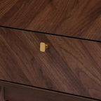 Baxton Studio Markell Table de chevet en bois à 2 tiroirs, brun noyer : Meuble de chevet élégant, panneaux de particules de bois MDF