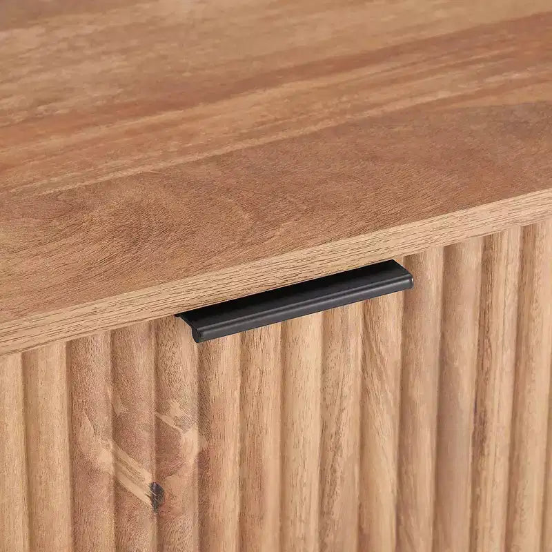 Manhattan Comfort Ensemble de 2 tables de nuit Dumbo à 2 tiroirs marron doré : Meuble de rangement moderne en MDF avec glissières en métal