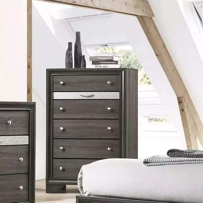 Commode Naima Acme Furniture, finition grise