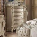 46" Picardy Chest Antique Pearl - Acme Furniture: European Style, 5 Drawers, No Assembly Required