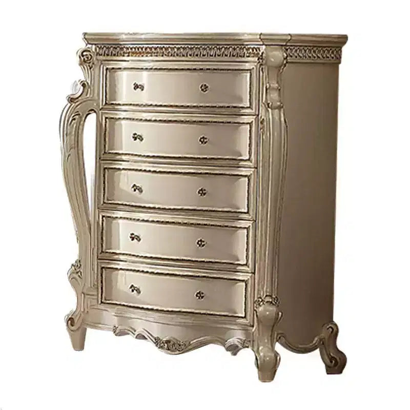 Commode Picardy 46 po Perle antique - Acme Furniture : style européen, 5 tiroirs, aucun assemblage requis