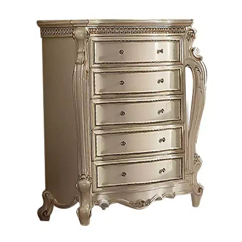 Commode Picardy 46 po Perle antique - Acme Furniture : style européen, 5 tiroirs, aucun assemblage requis
