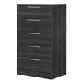 South Shore Versa 5 Drawer Chest Storage Unit Weathered Oak: Particle Board Frame, Meets ASTM Safety Standards
