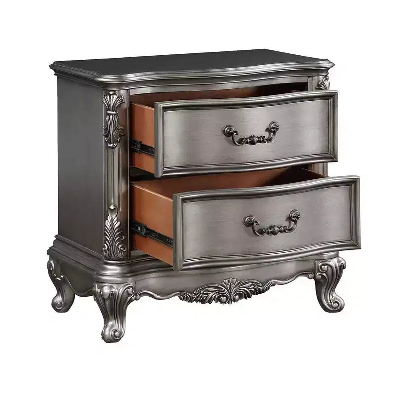 Table de chevet Ariadne Acme Furniture, finition platine antique