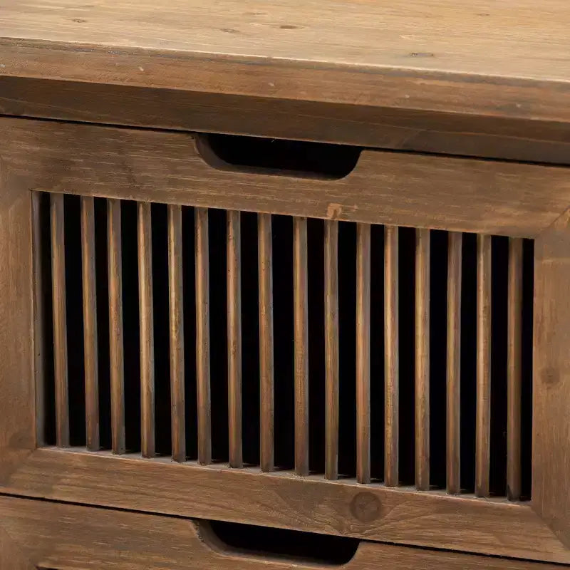 Baxton Studio Clement Table de chevet à 2 tiroirs en bois avec pieds fuseaux Marron : Table de chevet moderne, cadre en sapin et MDF, aucun assemblage requis
