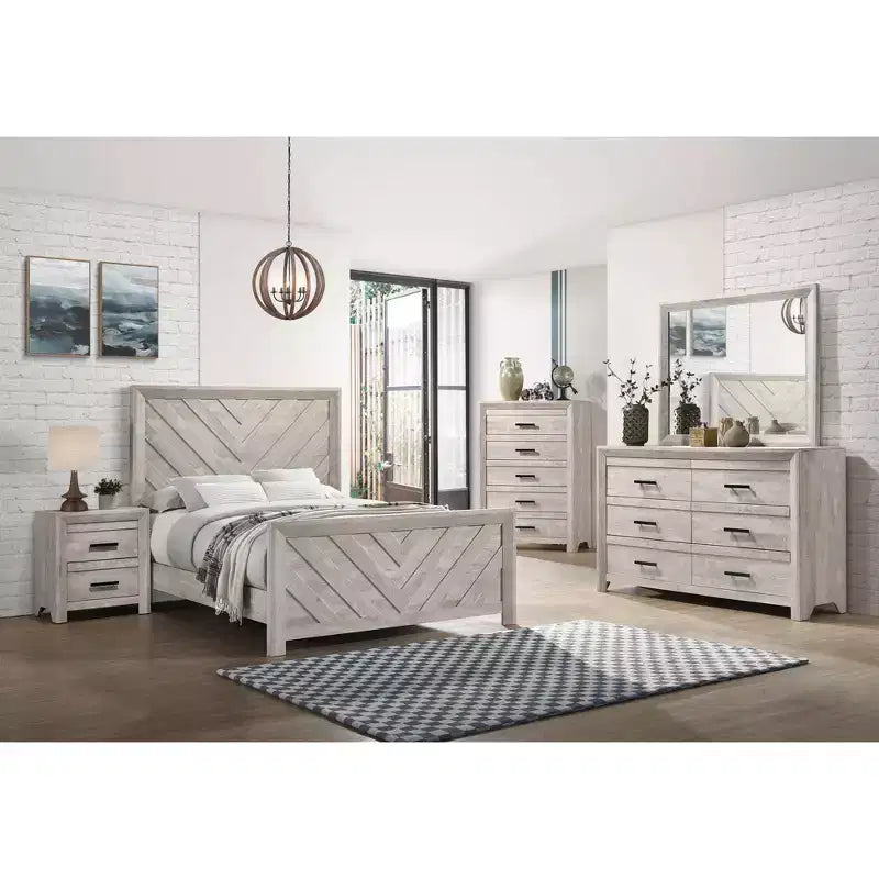 Table de chevet 2 tiroirs Keely Blanc - Picket House Furnishings