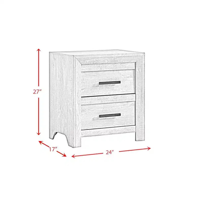 Table de chevet 2 tiroirs Keely Blanc - Picket House Furnishings